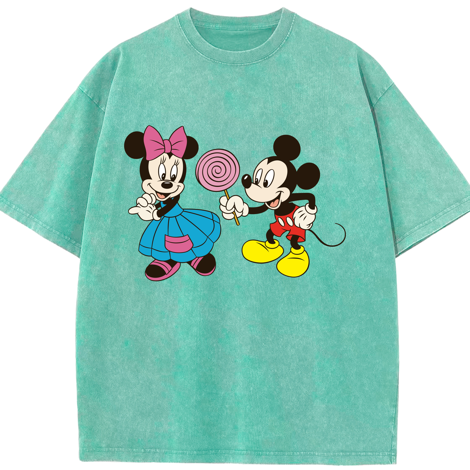 （画像用） ミッキーマウス Mickey Mouse 綿100% ヴィンテージ風 半袖Tシャツ（フロントプリント）